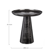 Masuta aluminiu negru Kulvir 35x41.5 cm