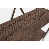 Raft inox cu 4 polite lemn natur Stanton 90 cm x 35 cm x 180 h