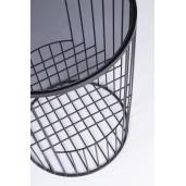 Masuta cafea blat sticla neagra cadru fier Kieran Ø 40 cm x 52 h