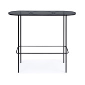 Consola fier negru cu blat sticla Morissa 92 cm x 31.5 cm x 75 h 