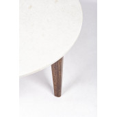 Masuta de cafea cu picioare din lemn mango maro si blat marmura Sylvester 70x50x36 cm