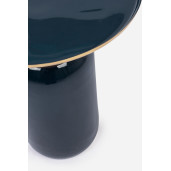 Masuta cafea metal albastru auriu Nalima Ø 40.5 cm x 45.5 h