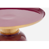 Masuta cafea metal burgundy auriu Nalima Ø 40.5 cm x 45.5 h