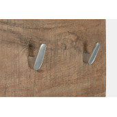 Cuier de perete din lemn maro cu 3 agatatori din inox Elmer 29x3x20 cm