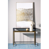 Set 2 console otel negru auriu sticla Yamir 97x22x69 cm; 107x26x79 cm