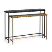 Set 2 console otel negru auriu sticla Yamir 97x22x69 cm; 107x26x79 cm