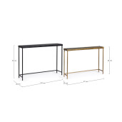 Set 2 console otel negru auriu sticla Yamir 97x22x69 cm; 107x26x79 cm