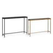 Set 2 console otel negru auriu sticla Yamir 97x22x69 cm; 107x26x79 cm