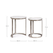 Set 2 masute aluminiu marmura Janira Ø40x51h; ø46x56h