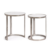 Set 2 masute aluminiu marmura Janira Ø40x51h; ø46x56h