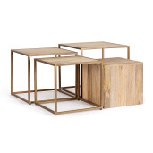 Set 4 masute Jaidev 38x38x36 cm; 42x42x39 cm; 46x46x42 cm; 50x50x45 cm