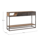 Consola lemn maro otel negru Janak 135x35x80 cm