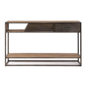 Consola lemn maro otel negru Janak 135x35x80 cm