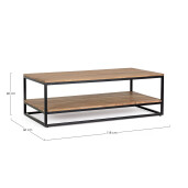 Masuta lemn maro otel negru Nartan 118x60x40 cm
