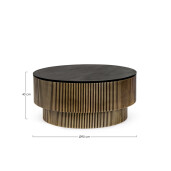 Masuta mdf lemn mango auriu negru Virat 90x40 cm