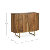Comoda lemn mango maro otel auriu 95x40x80 cm