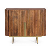 Comoda lemn mango maro otel auriu 95x40x80 cm
