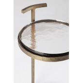 Masuta otel auriu negru sticla Zayla 31x64 cm