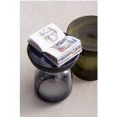 Masuta cafea sticla albastra Nasir Ø35x45h