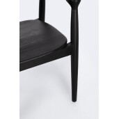Set 2 scaune lemn negru Idris 60x54x80 cm