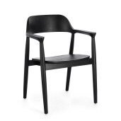 Set 2 scaune lemn negru Idris 60x54x80 cm