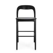 Scaun bar lemn negru Miley 48x51.5x102 cm