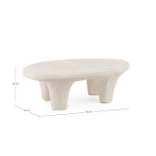 Masuta cafea polirasina nisipiu Albin 102x62x32h