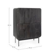 Comoda lemn mango negru Odissa 90x42x120 cm