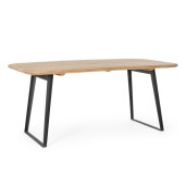 Masa otel negru lemn mango maro Nashik 175x90x76h