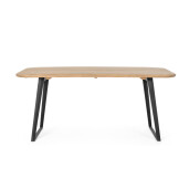 Masa otel negru lemn mango maro Nashik 175x90x76h