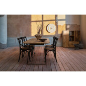 Masa otel negru lemn mango maro Nashik 175x90x76h