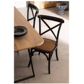 Masa otel negru lemn mango maro Nashik 175x90x76h