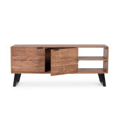 Comoda TV otel negru lemn maro Isar 145x40x60 cm