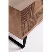 Comoda TV otel negru lemn maro Isar 145x40x60 cm