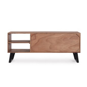 Comoda TV otel negru lemn maro Isar 145x40x60 cm