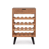 Suport sticle vin otel negru lemn maro Isar 60x40x95 cm