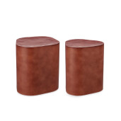 Set 2 masute otel caramiziu Jasleen 35x33x45h; 47x42x45h