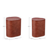 Set 2 masute otel caramiziu Jasleen 35x33x45h; 47x42x45h