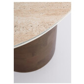 Set 2 masute cafea lemn mango maro ceramica crem Yanisha 53x38x39h; 40x34x44h