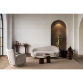 Set 2 masute cafea lemn mango maro ceramica crem Yanisha 53x38x39h; 40x34x44h