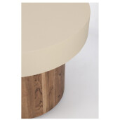 Set 2 masute cafea lemn acacia maro otel crem Anaya Ø40x30h; ø60x45h