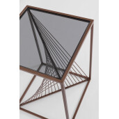 Masuta otel sticla neagra Espiral 40x40x56 cm
