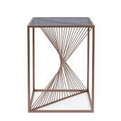 Masuta otel sticla neagra Espiral 40x40x56 cm