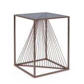 Masuta otel sticla neagra Espiral 40x40x56 cm