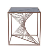 Masuta otel sticla neagra Espiral 48x48x51 cm