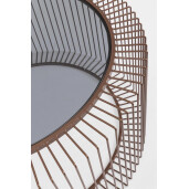 Masuta otel maro cupru sticla Kieran 80x38 cm