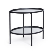 Masuta cafea otel negru sticla Jens 64x44x55,5h