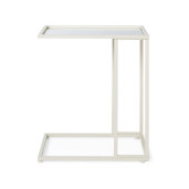 Set 2 masute otel ivoire sticla Niklas 48x30x60 cm