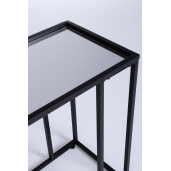 Set 2 masute otel negru sticla Niklas 48x30x60 cm