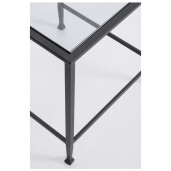 Set 2 masute cafea otel negru sticla securizata Zelena 40.5x40.5x46h; 46x46x51h